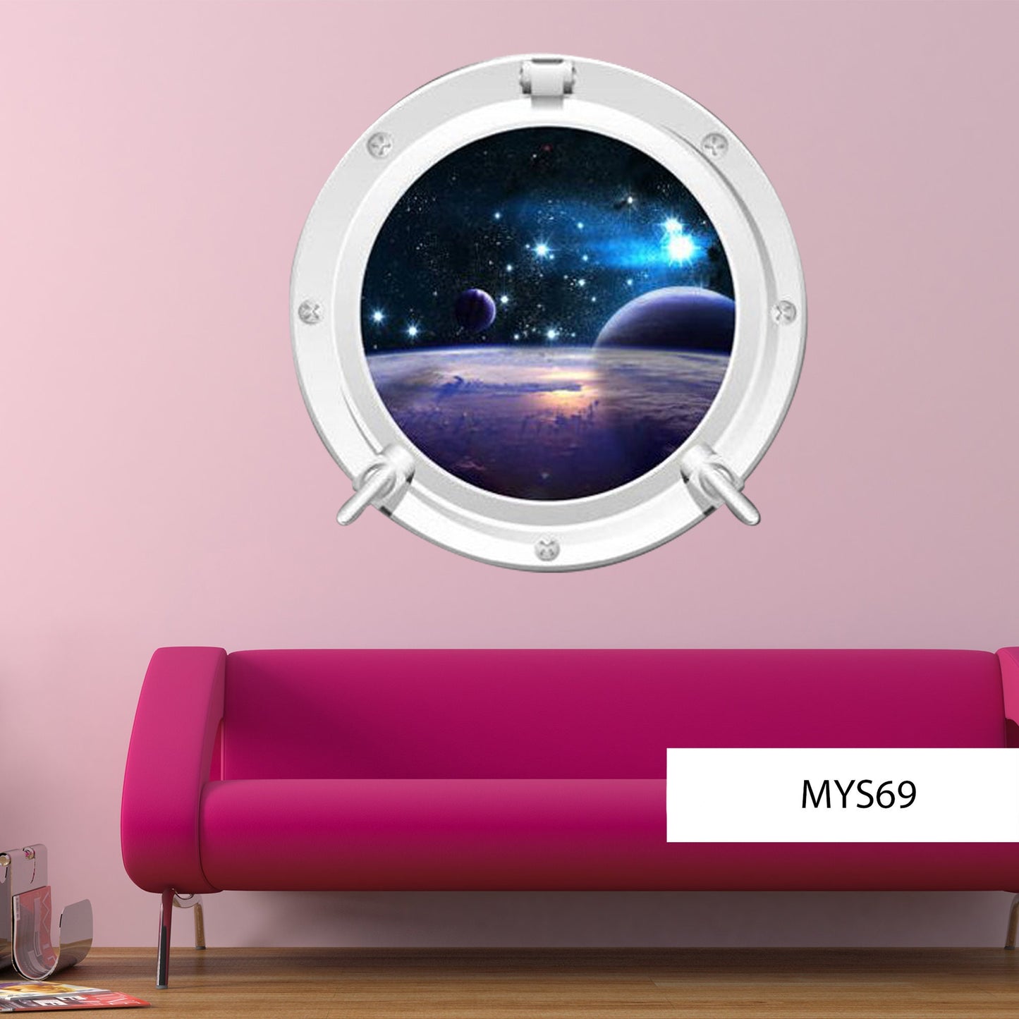 Cosmic Wall Decal, Astral Vinyl Decor, Celestial Adhesive, Starry Night Theme Art, Planet View Design, Interstellar Room Accent