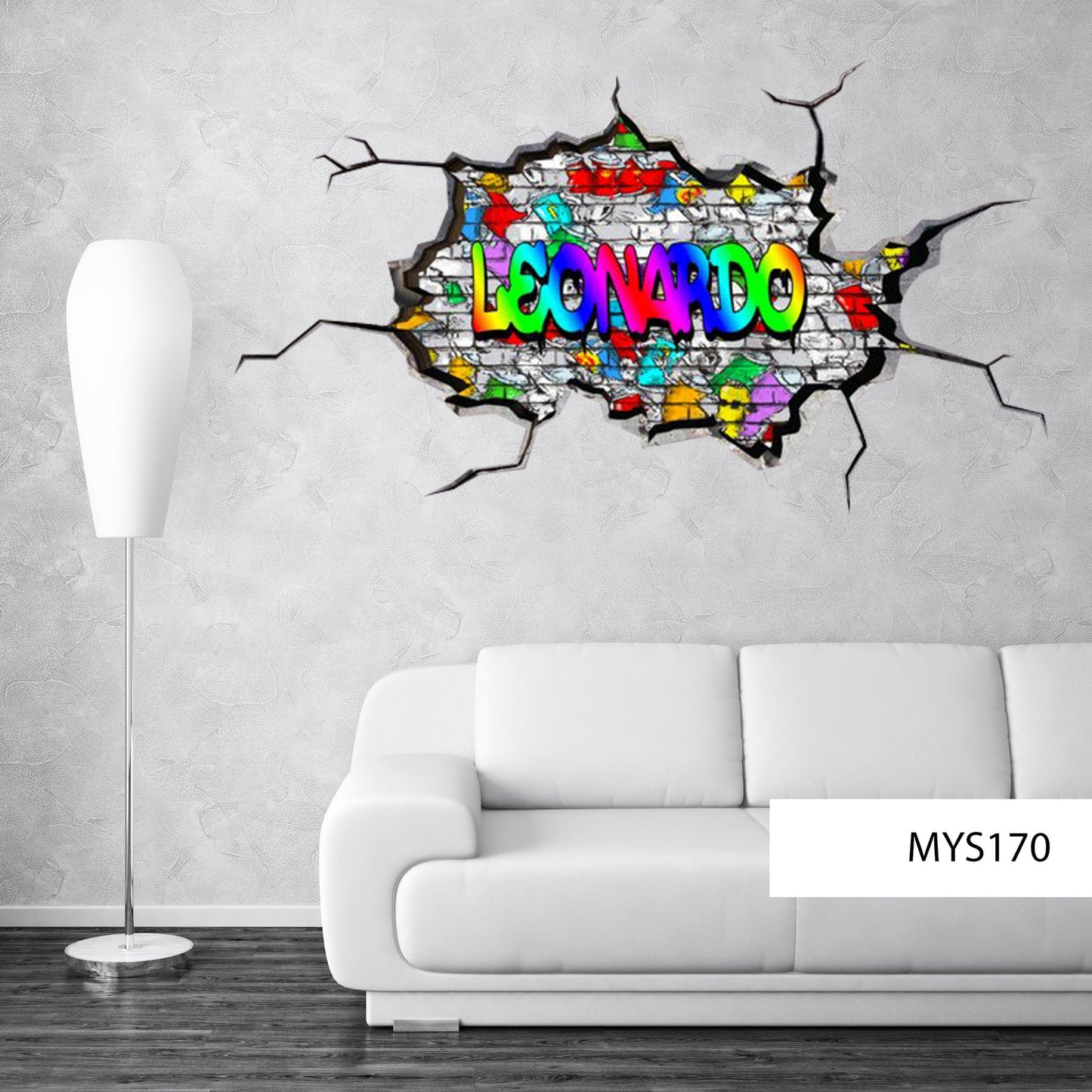 Custom Graffiti Wall Decal Name - Personalized Kids Room Decor - Brick Wall Decal - Hip Hop Vinyl Sticker - Removable Wall Decor