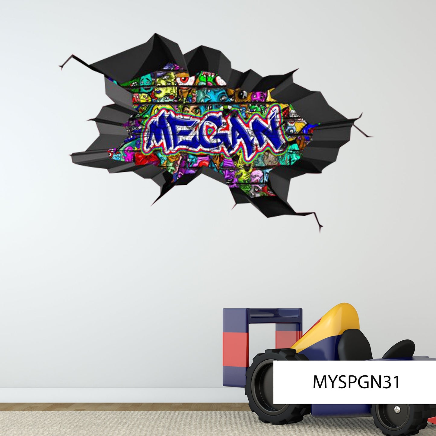 Custom Graffiti Name Wall Decal - Personalized Art Decor - Kids' Room Gift - Vinyl Wall Sticker