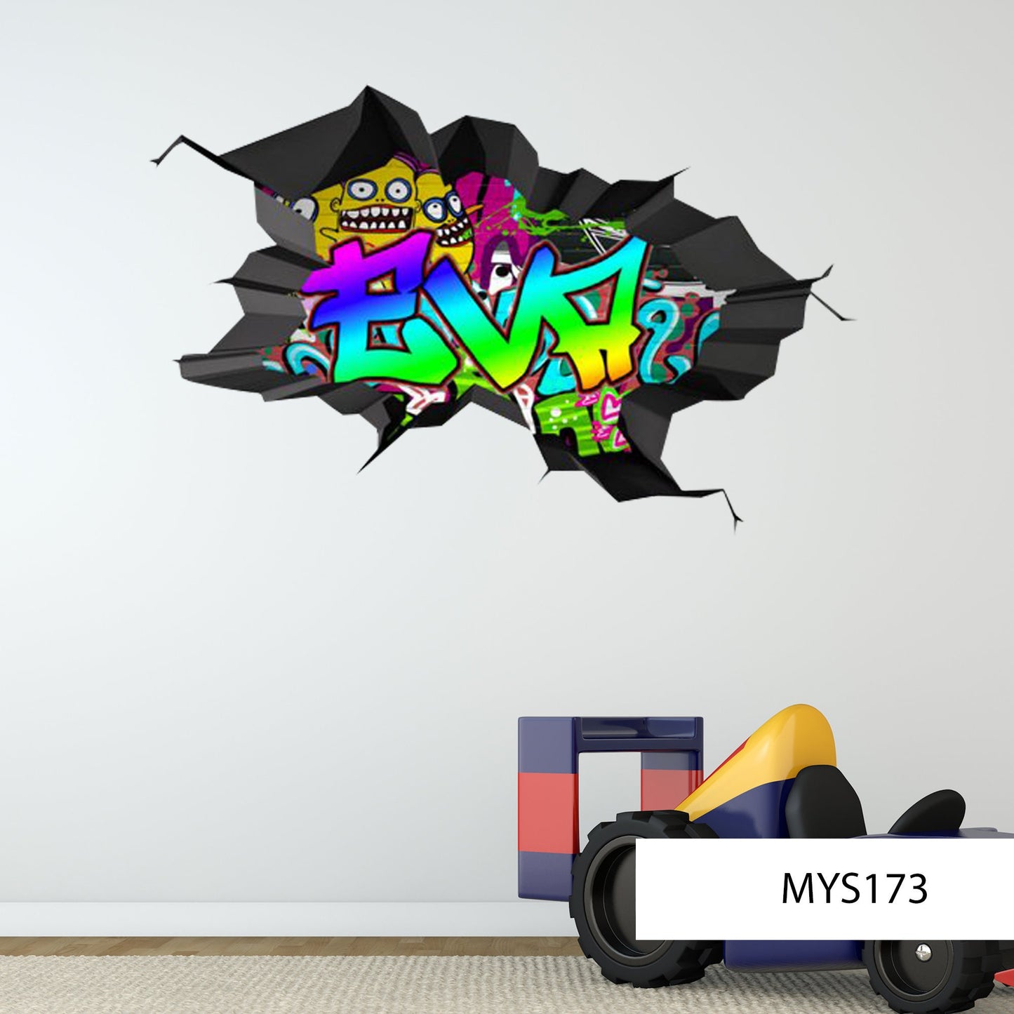 Personalized Name Wall Decal, Graffiti Wall Art, Custom Wall Sticker, Gift For Kids, Wall Art Mural, Hip Hop Sticker, Kids Room Decor