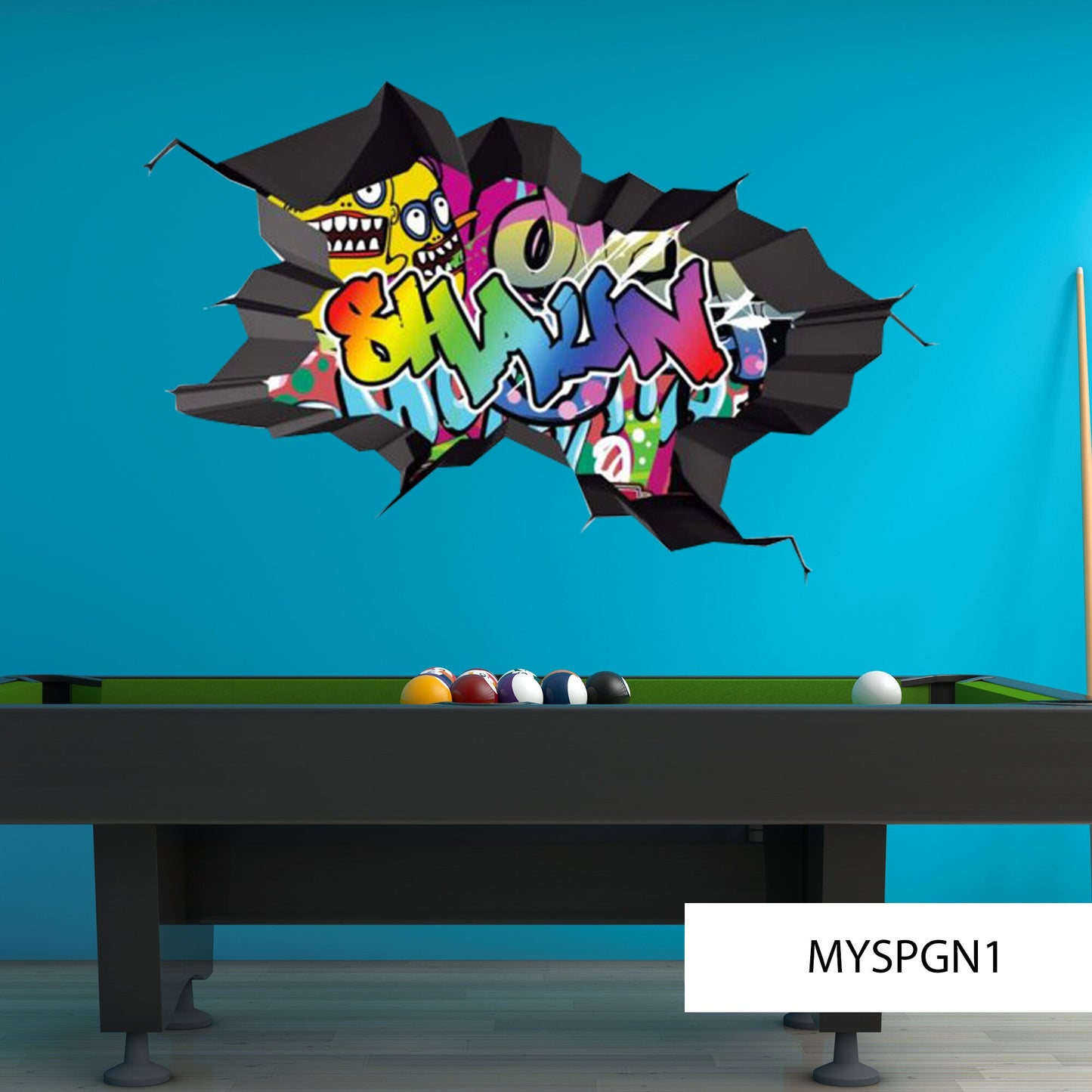 Personalized Graffiti Wall Mural, Custom Name Vinyl Decal, Home Decor Art, Removable Stickers, Personalized Gift, Custom Name Wall Art