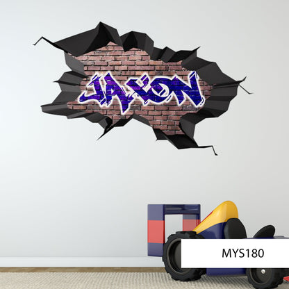 Graffiti Name Wall Decor, Custom Art Decal, Personalized Name Wall Decal, Teen Room Decor, Gift For Kids, Custom Name Wall Sticker