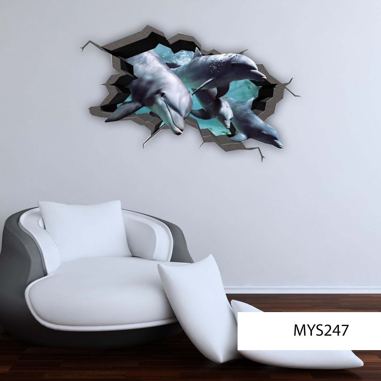 Dolphin Wall Decal, Fish Wall Decal, Sea Life Wall Decals, Aquarium Wall Decal, 3D Wall Art, Kids Room Decor, Vinyl Wall Sticker, Dolphins