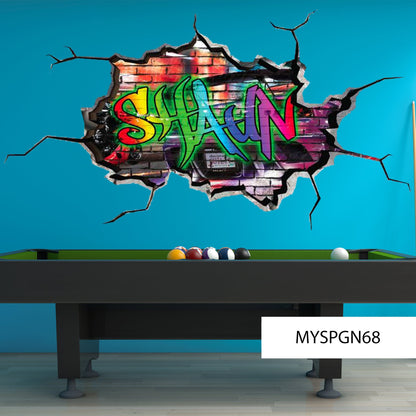 CUSTOM WALL ART, Graffiti Art Decal, Personalized Name Wall Decal, Gift for Kids, Graffiti Wall Decal, Custom Name Sticker, Room Decor