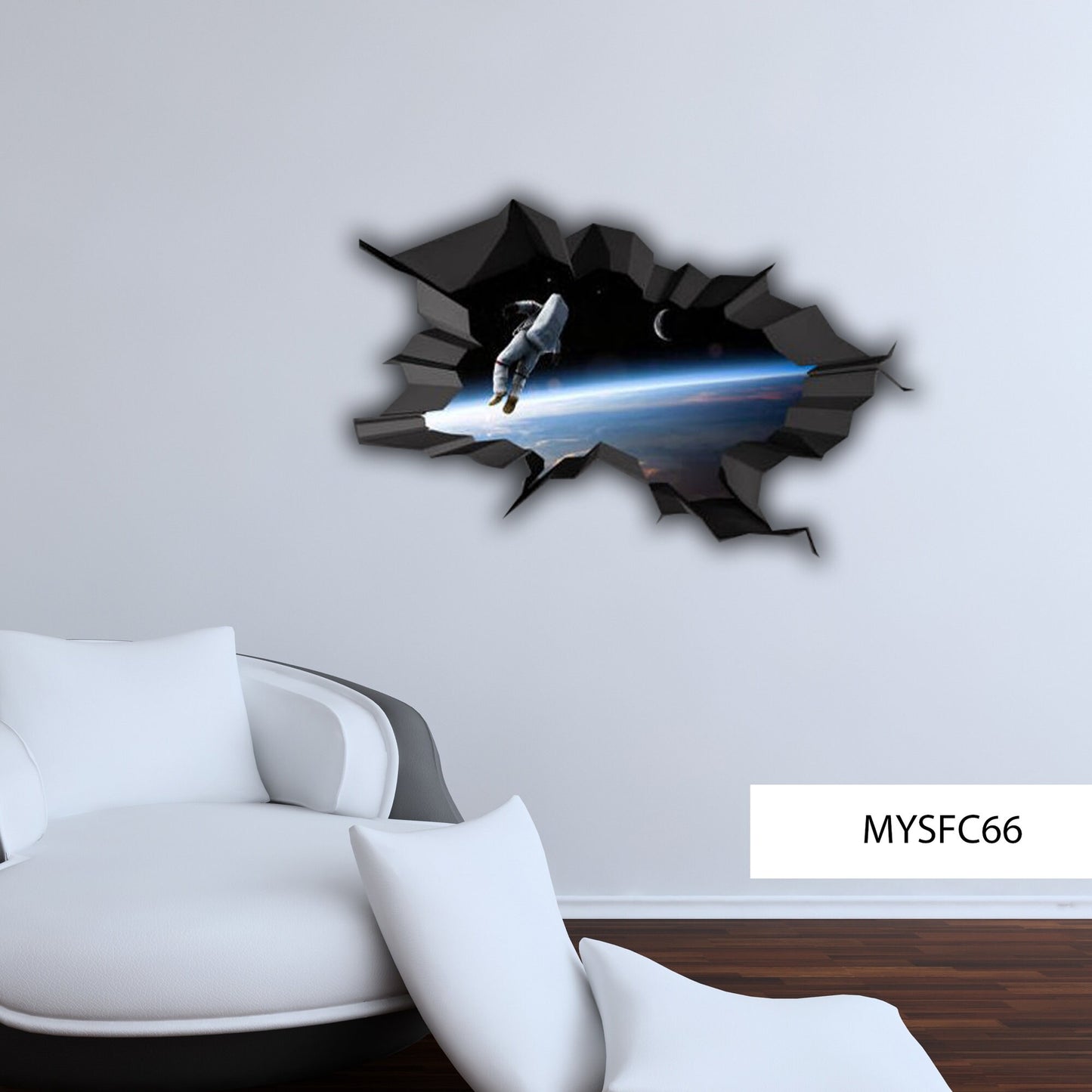 3D Astronaut Space Walk Over Earth Wall Art Sticker Decal                    Girls Boys Bedroom Home Design MYSFC66