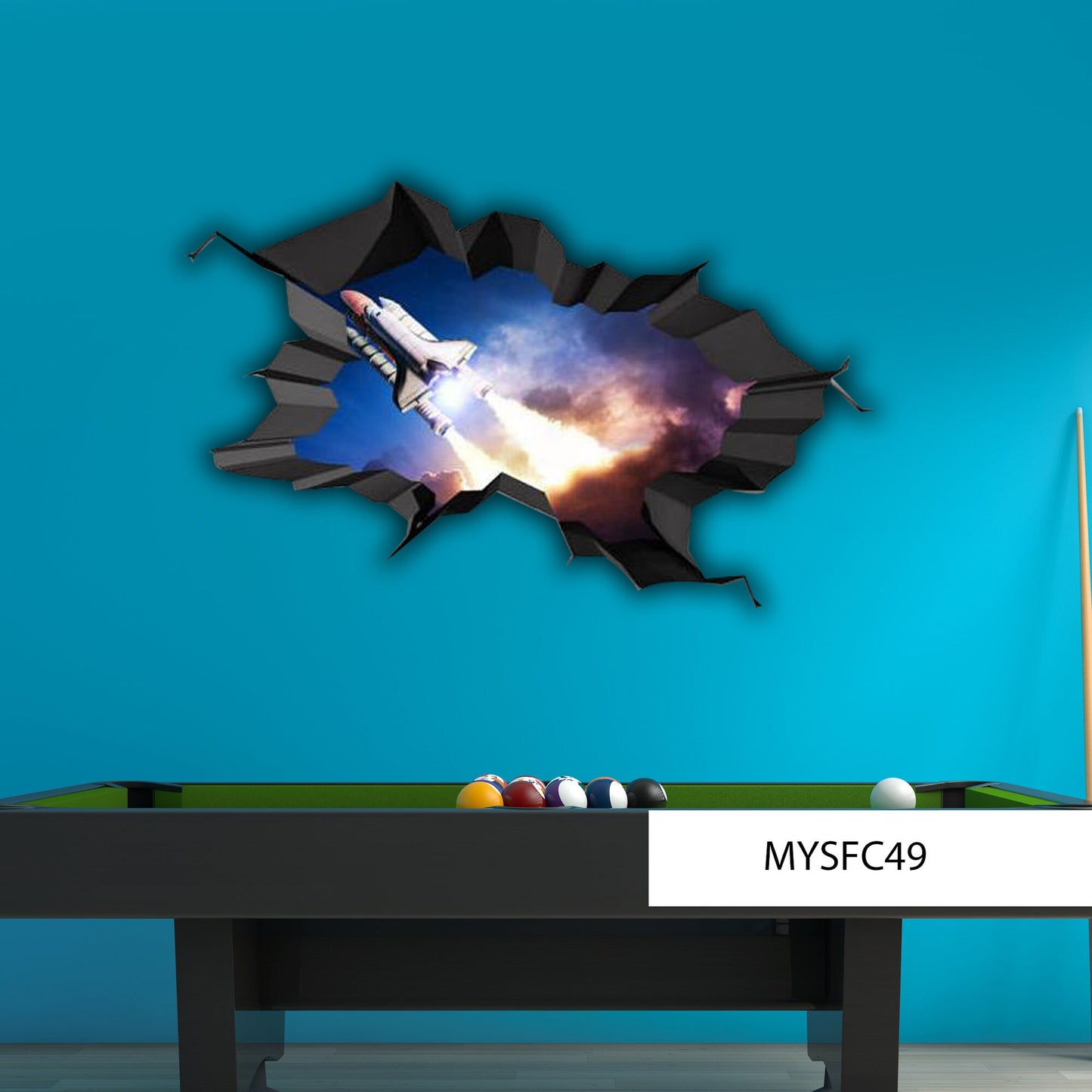 SPACE SHUTTLE DECAL, Rocket Wall Sticker, Space Rocket Decal, Science Room Décor, Premium Vinyl Decals, 3d Wall Decals