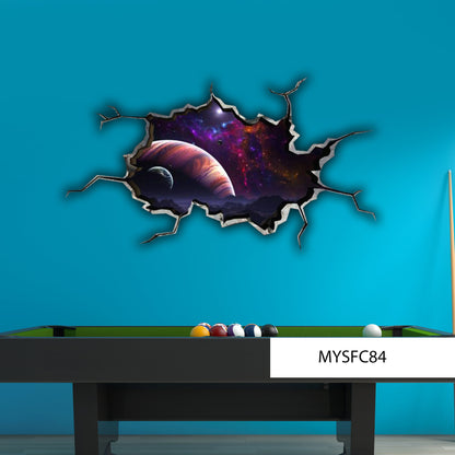 JUPITER WALL DECAL, Galaxy Room Décor, Space Wall Mural, Cracked Wall Decal, Planet Wall Decal, 3d Wall Stickers