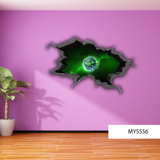 Earth 3D Wall Decal | Removable Vinyl Sticker | Peel and Stick | Art Decor for Bedroom, Living-Room, Kids or Any Room
