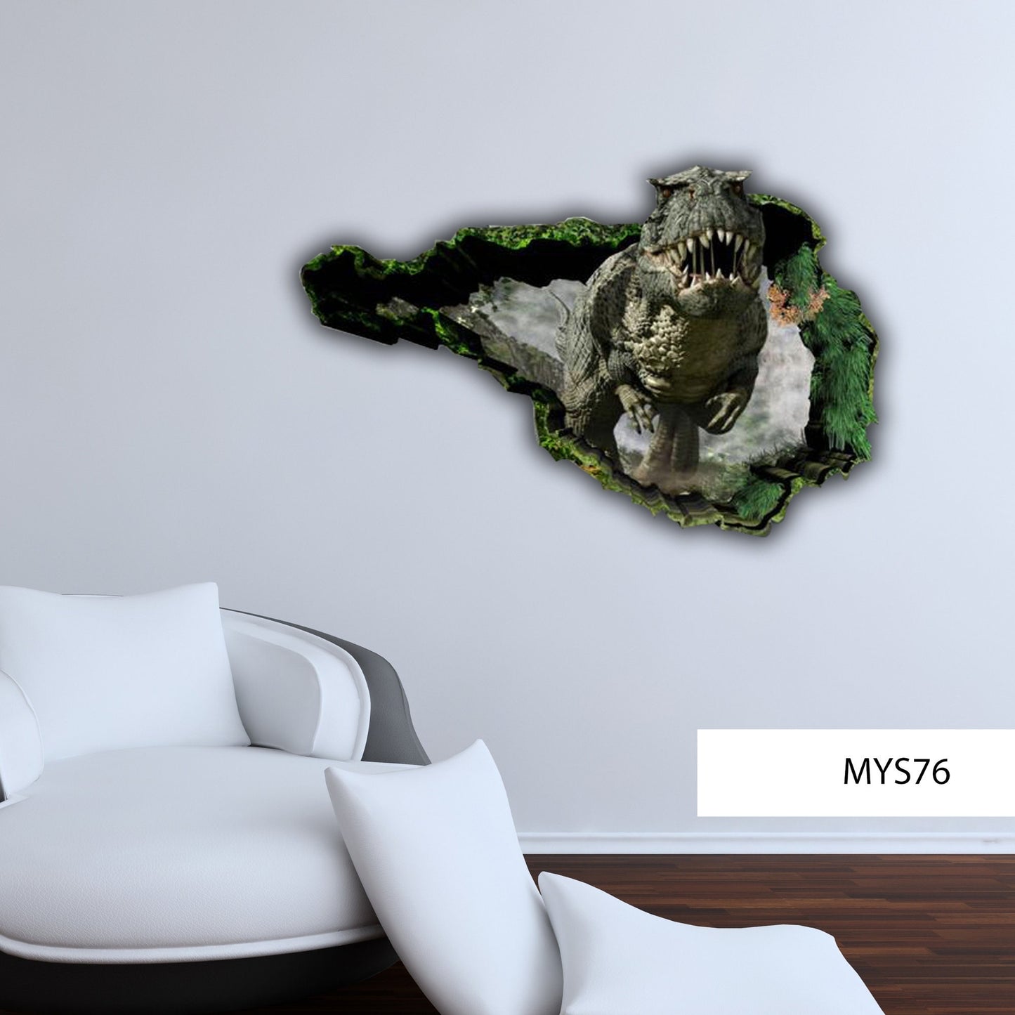 T-Rex Dinosaur Wall Decal, Kids 3D Wall Mural, Dinosaur Wall Art, Dino Wall Sticker, Jurassic World Theme, Nursery Decoration, Vinyl Decal