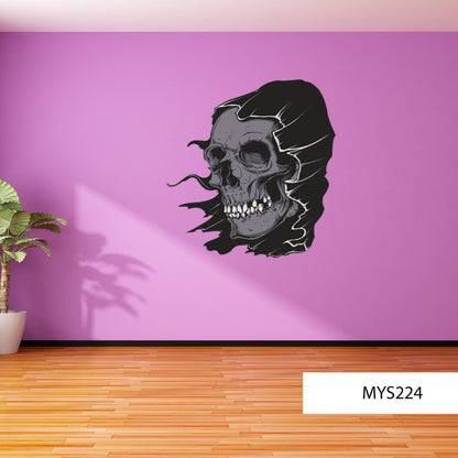 SKULL WALL STICKER, Halloween Wall Decal, Vinyl Skull Sticker, Skull Wall Decal, Large Wall Mural, Boys Room Sticker, Halloween Decor