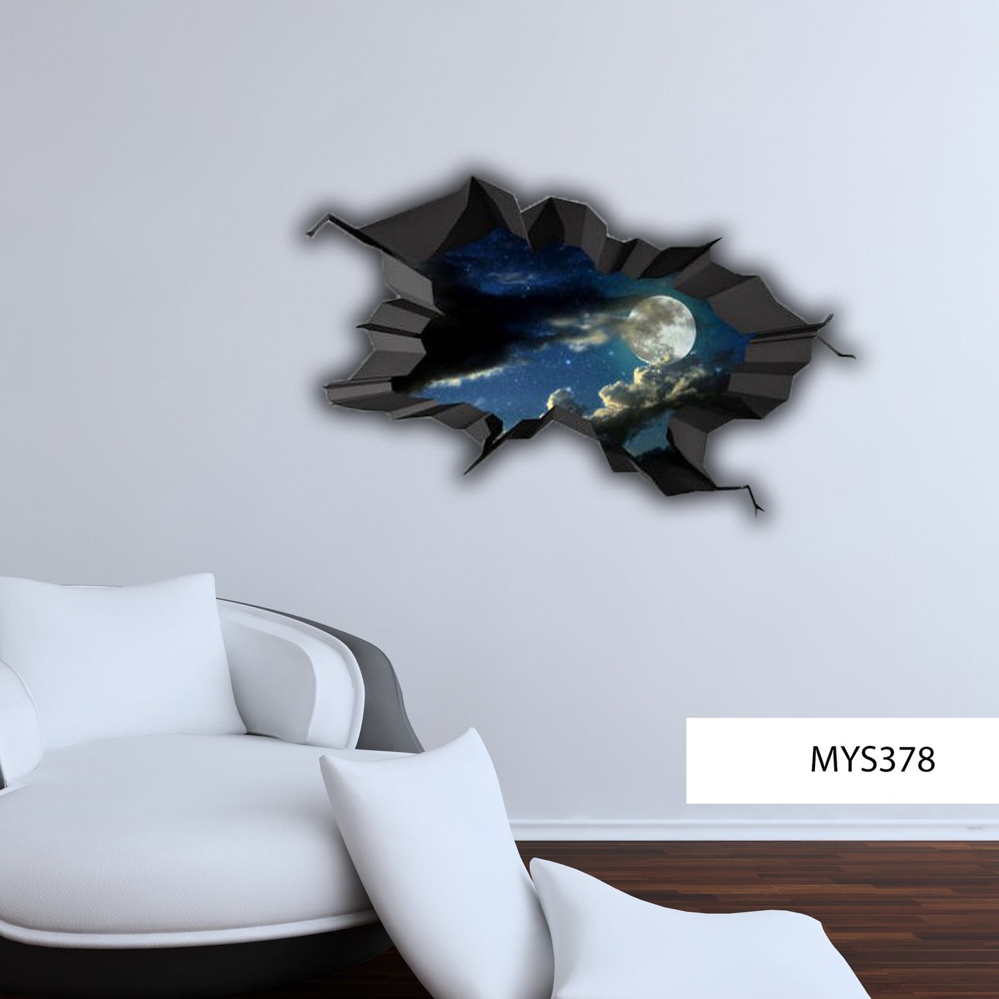 MOON WALL DECAL, Wall Decal 3d, Deep Space Decal, Space Room Décor, Premium Vinyl Stickers, Removable 3d Decal