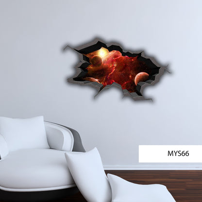 PLANET EARTH STICKER, Cracked Wall Decal, Wall Sticker Mural, Planet Wall Sticker, Deep Space Sticker, Space Room Décor