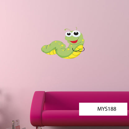 Caterpillar Vinyl Wall Sticker, Kids Room Decor, Nursery Wall Decal, Girls Room Wall Art, Animal Wall Decals, Removable Peel and Stick Decal