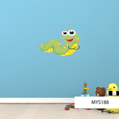 Caterpillar Vinyl Wall Sticker, Kids Room Decor, Nursery Wall Decal, Girls Room Wall Art, Animal Wall Decals, Removable Peel and Stick Decal