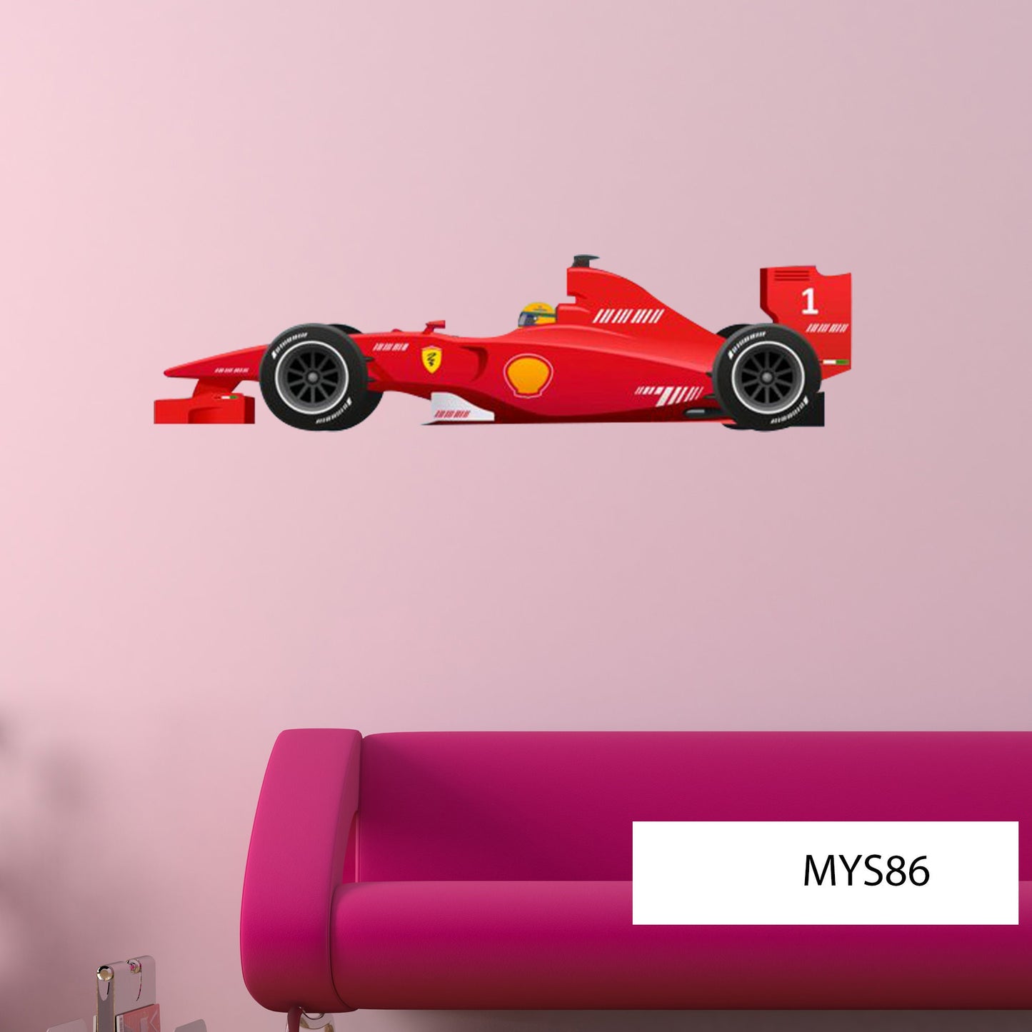 RACING CAR DECALS - Custom Car Sticker – Kids Room Wall Decal - Red Car Decals - Vinyl Wall Poster - Vehicle Print Mural