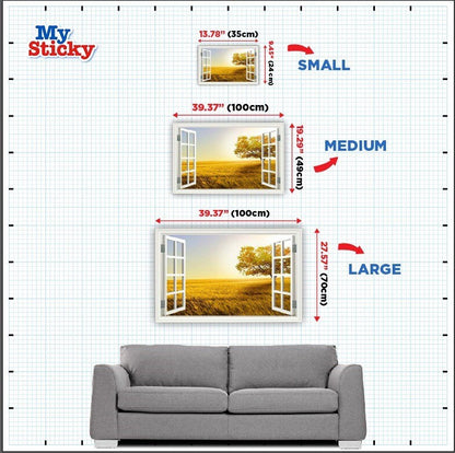 WINDOW WALL DECAL, Race Car Decals, Boys Wall Mural, Handmade Decals, Frame Wall Decal, Ferrari Wall Decal