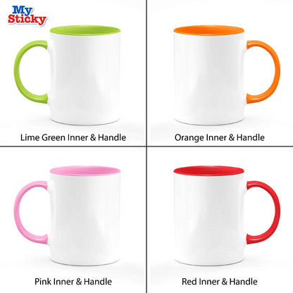 RAINBOW COFFEE MUG, Sheep Coffee Mug, Funny Tea Cup, Ceramic Tea Cup, C-Handle Mugs, Novelty Coffee Cup, White Coffee Mug