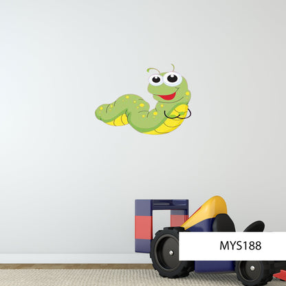 Caterpillar Vinyl Wall Sticker, Kids Room Decor, Nursery Wall Decal, Girls Room Wall Art, Animal Wall Decals, Removable Peel and Stick Decal