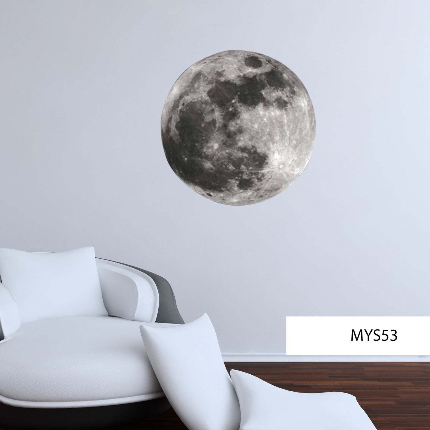 Full Moon Wall Sticker, Moon Wall Decal, Space Wall Sticker, Removable Peel and Stick Art Mural, Kids Room Decor, Space Wall Decal