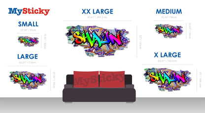 Graffiti Name Brick Wall Decal - Custom Name Art - Personalized Sticker - Boys' Room Decor - Unique Wall Accent - Custom Gift
