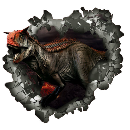 Carnotaurus Dinosaur 3D Wall Decal, Kids 3D Wall Mural, Dinosaur Wall Art, Dino Wall Sticker, Jurassic World Theme Decoration, Vinyl Decal