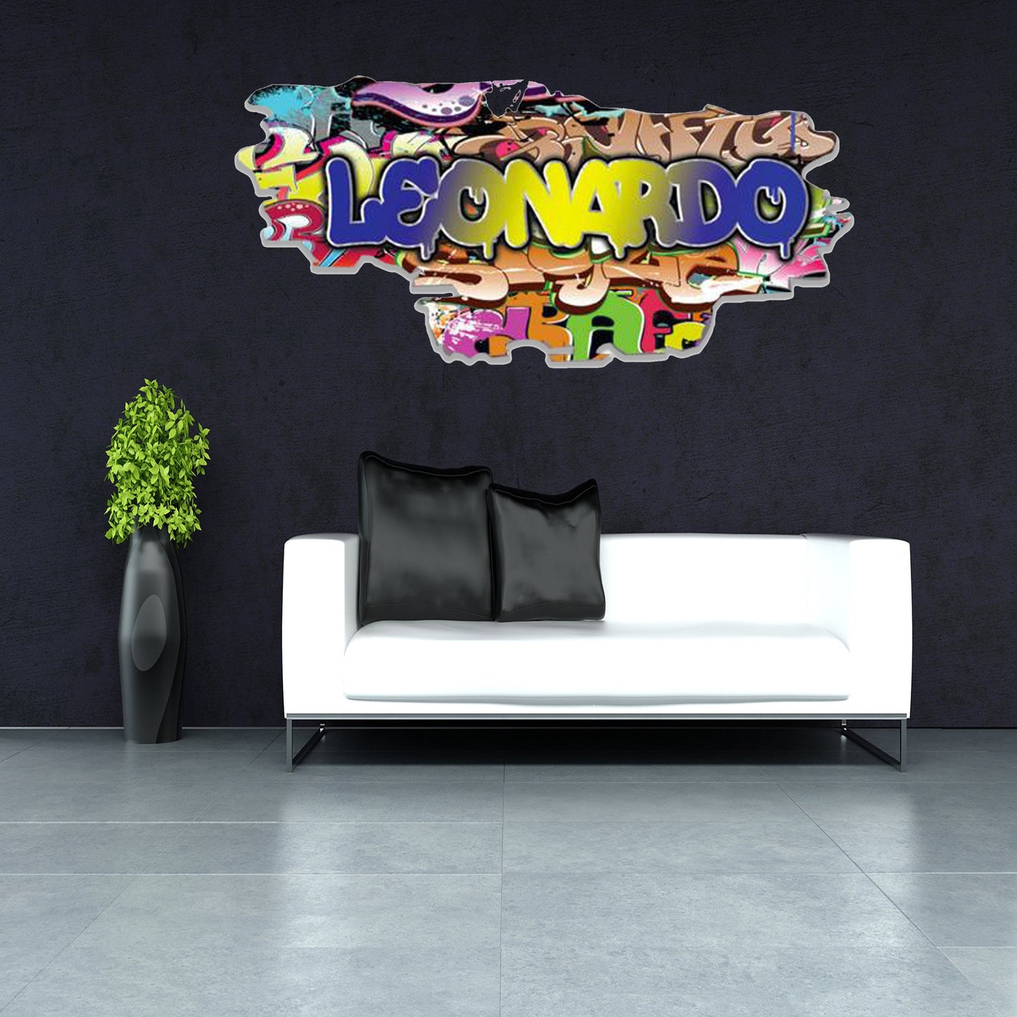 Personalized Graffiti Name Wall Decal - Custom Hip Hop Vinyl Sticker - Removable Kids Room Decor - Peel and Stick Wall Mural - Unique Gift