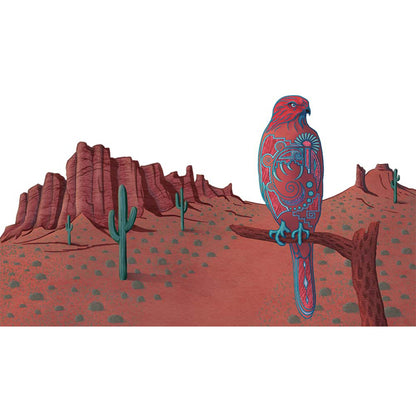 Hawk Wall Decal, Native American Art, Removable Vinyl Sticker, Peel and Stick Wall Mural, Kids Room Decor, Birds of Pray Designs