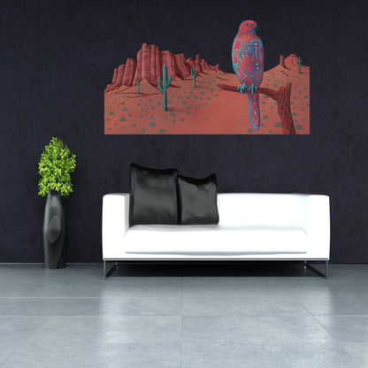 Hawk Wall Decal, Native American Art, Removable Vinyl Sticker, Peel and Stick Wall Mural, Kids Room Decor, Birds of Pray Designs