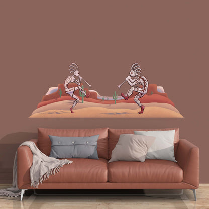 Kokopelli Wall Decal, Southwestern Native American Art, Removable Vinyl Sticker, Easy-to-Apply Room Decoration, Indigenous Wall Mural