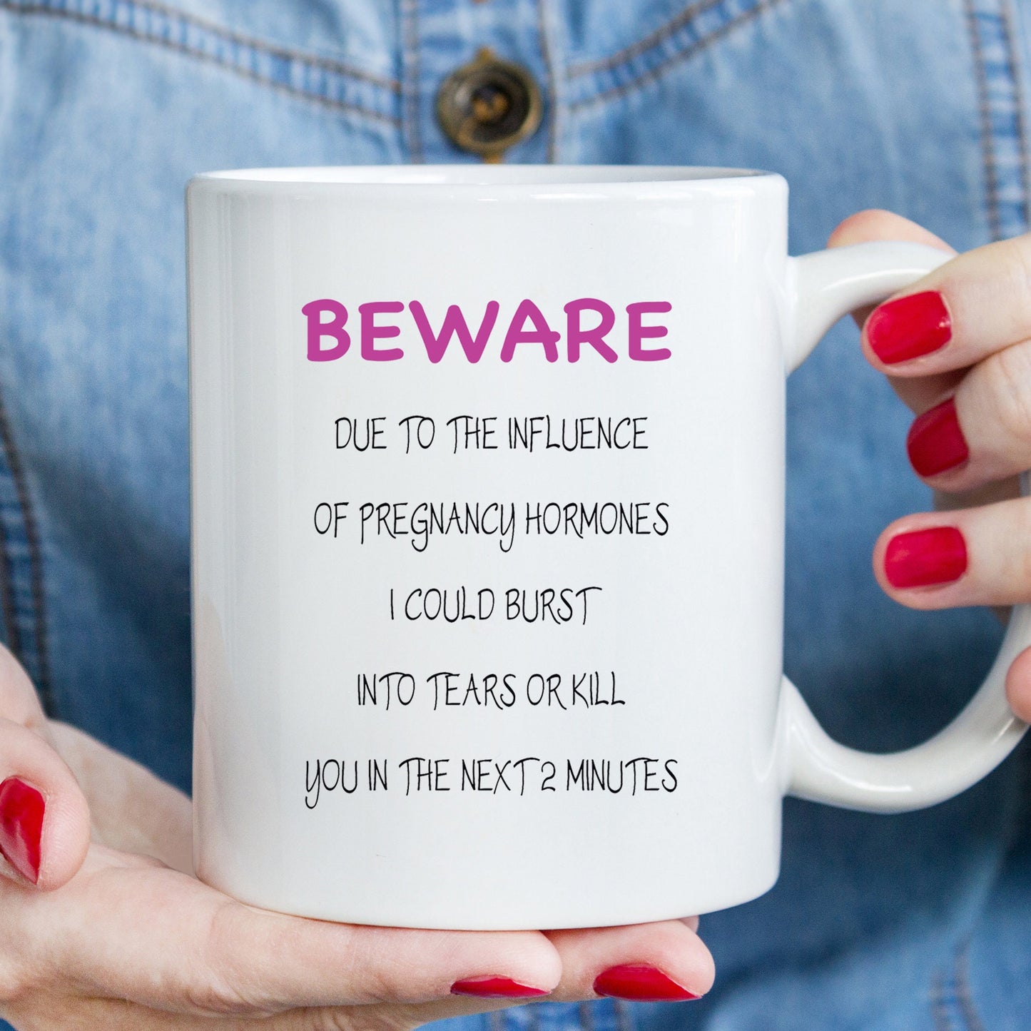 BEWARE COFFEE MUG, Printed Tea Cup, Funny Rude Mugs, Good Morning Mug, Glossy Coffee Mug, Housewarming Gift, Stylish Coffee Mug