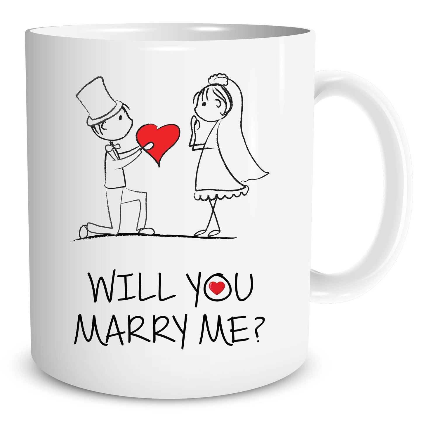 PROPOSAL COFFEE MUG, Will You Marry Me? Tea Cup, Ceramic Novelty Marriage Mug