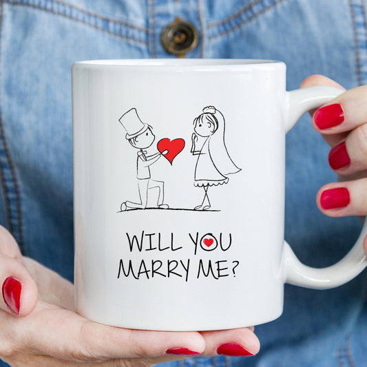 PROPOSAL COFFEE MUG, Will You Marry Me? Tea Cup, Ceramic Novelty Marriage Mug