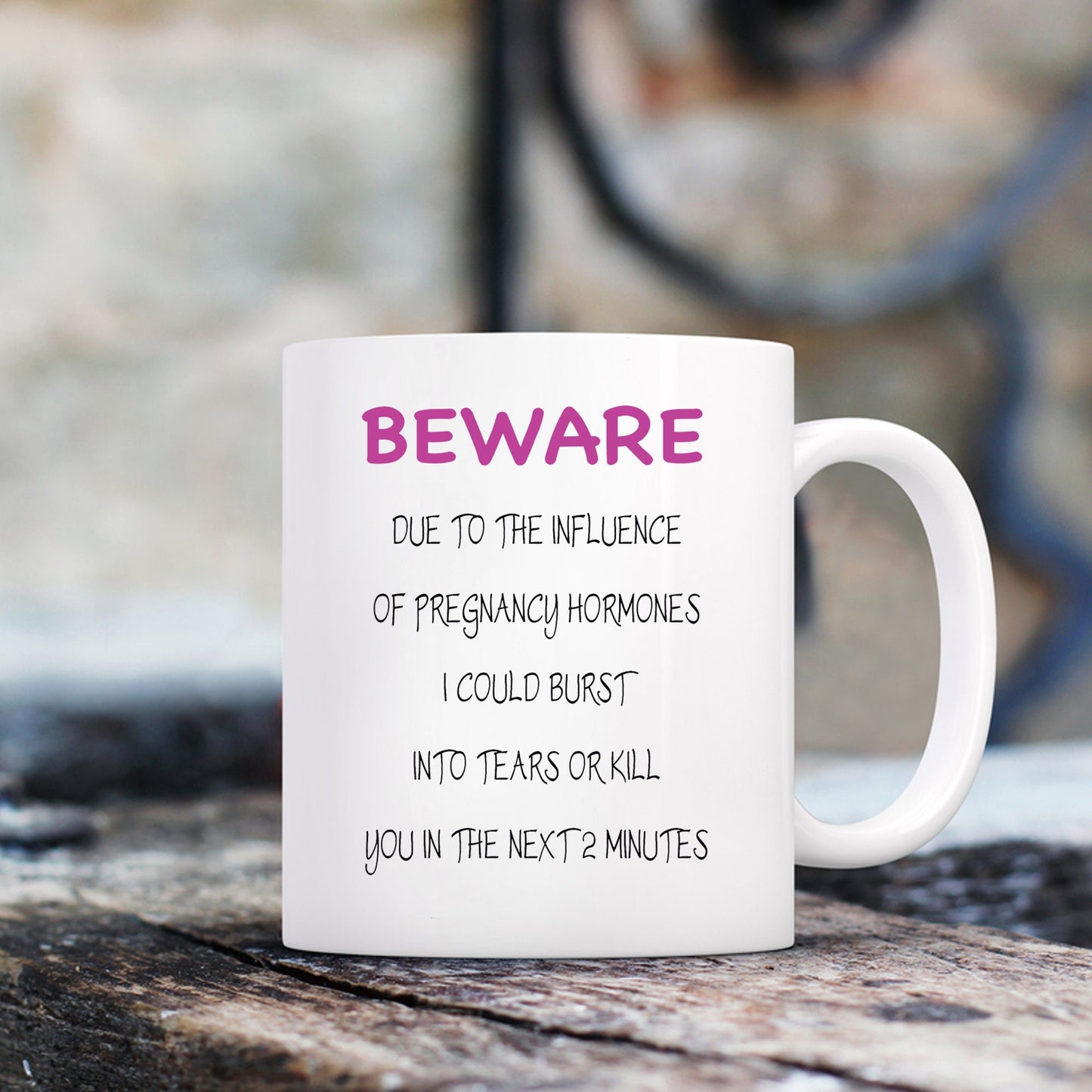 BEWARE COFFEE MUG, Printed Tea Cup, Funny Rude Mugs, Good Morning Mug, Glossy Coffee Mug, Housewarming Gift, Stylish Coffee Mug