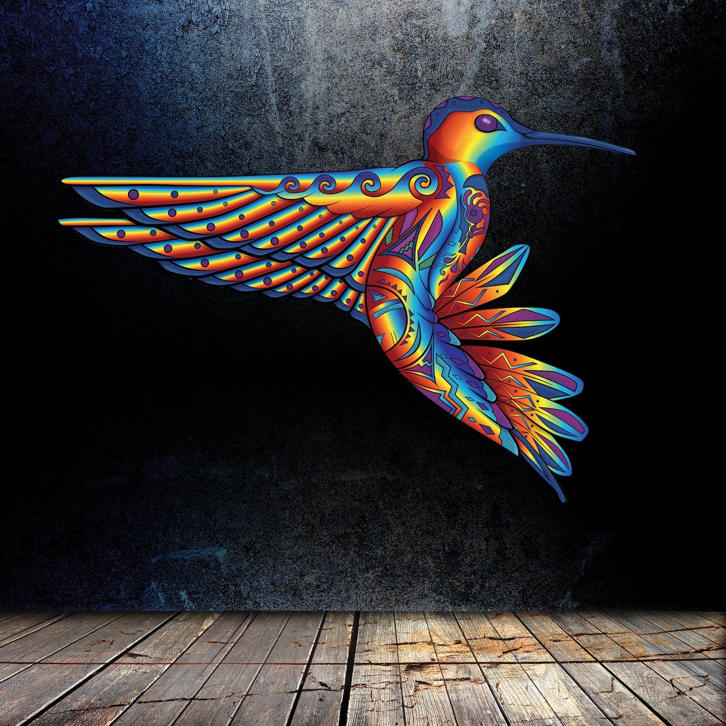 Stunning Rainbow Hummingbird Wall Decal - Peel-and-Stick Decor, Perfect for Homes & Spaces Seeking Nature's Vibrancy, Bird Stickers