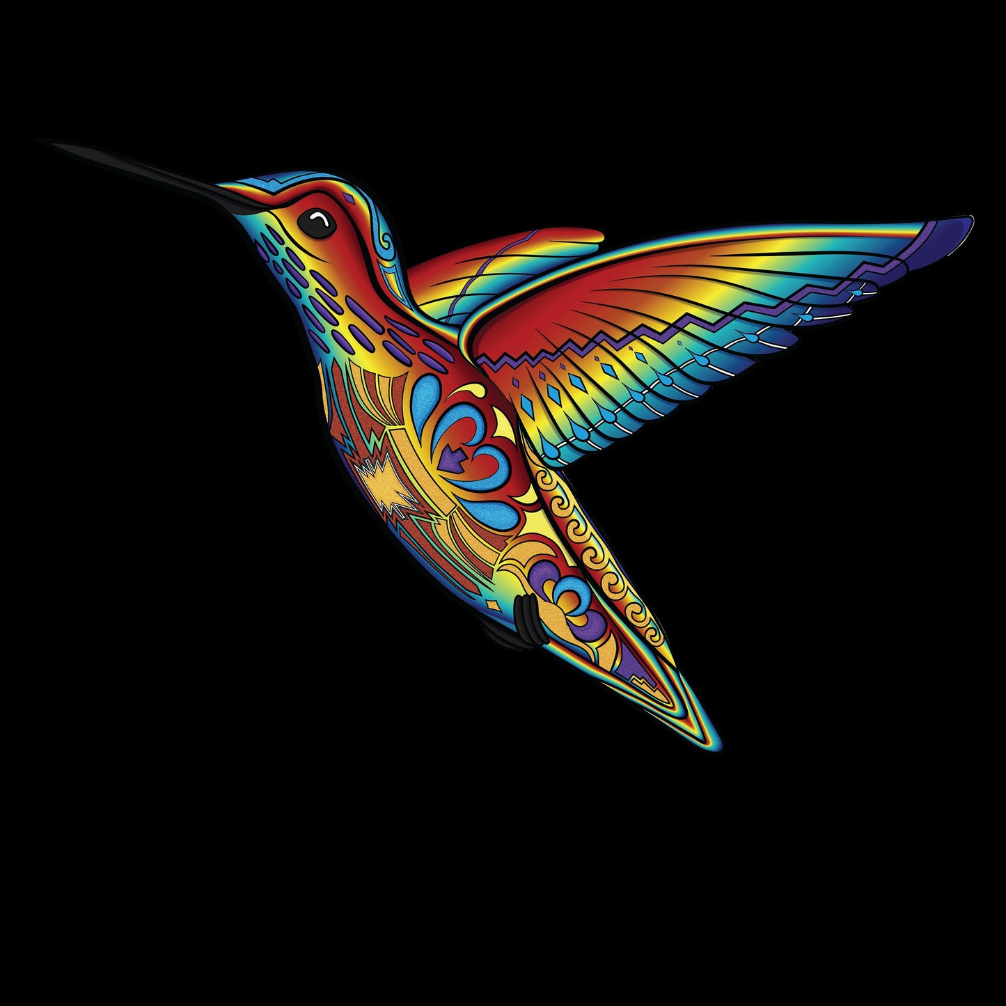 Vibrant Rainbow Hummingbird Wall Decal, Decorative Peel-and-Stick Art, Removable Vinyl Sticker, Wildlife Home Decor, Bird Lovers Gift