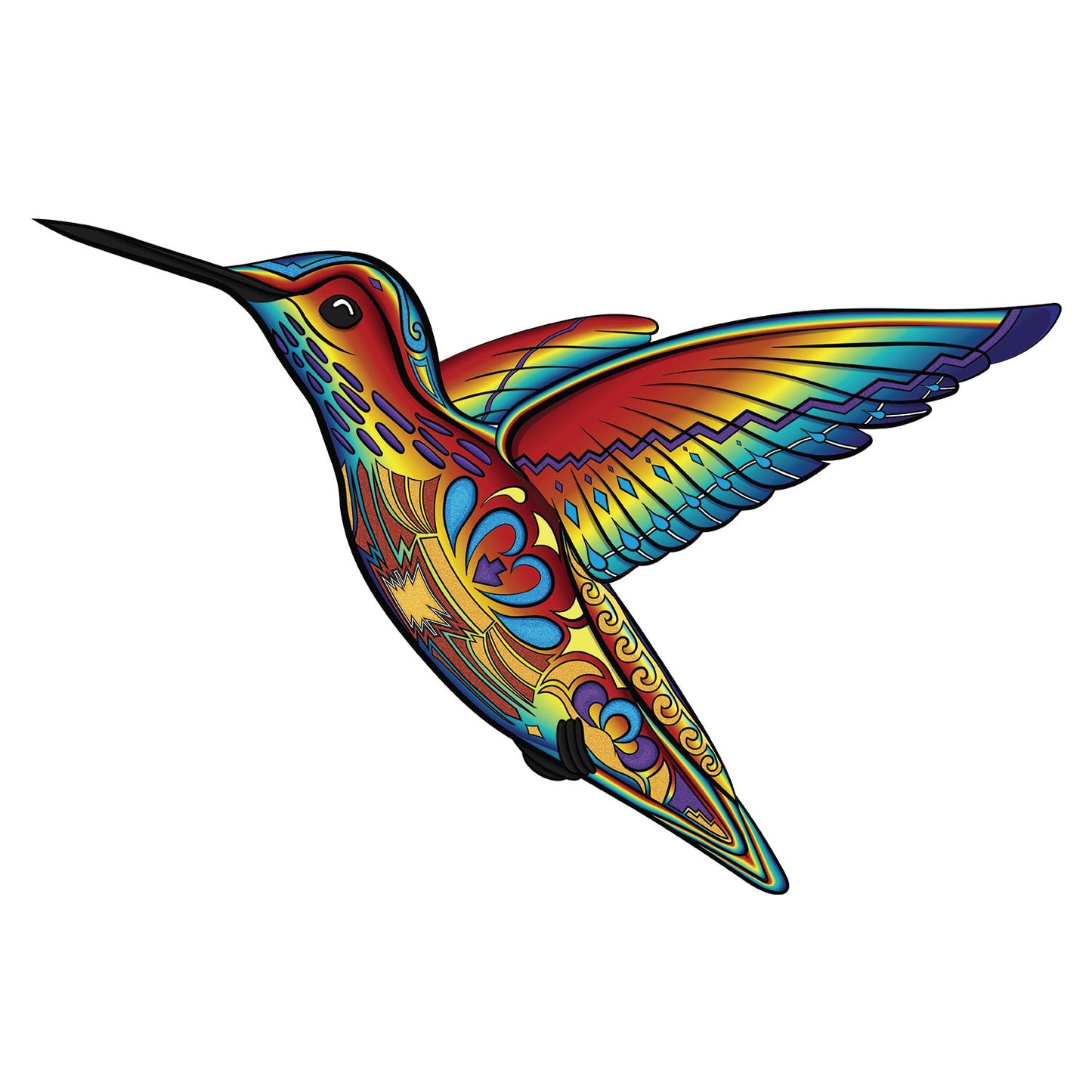 Vibrant Rainbow Hummingbird Wall Decal, Decorative Peel-and-Stick Art, Removable Vinyl Sticker, Wildlife Home Decor, Bird Lovers Gift