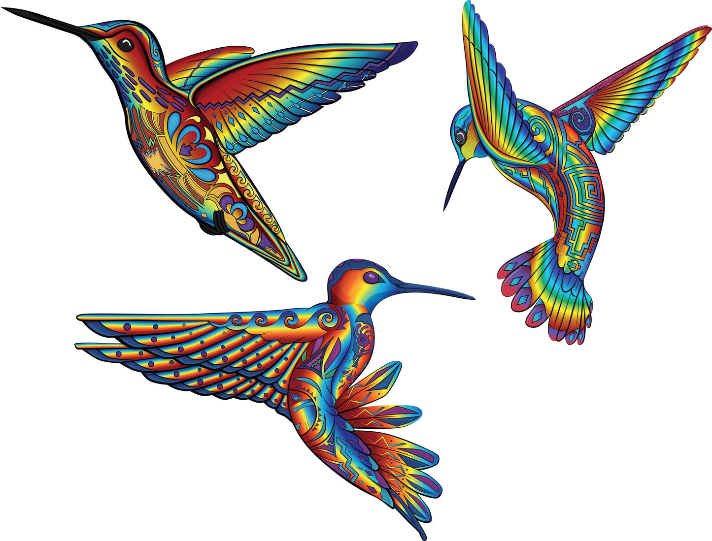 Vibrant Rainbow Hummingbirds Wall Decal, Decorative Peel-and-Stick Art, Removable Vinyl Sticker, Wildlife Home Decor, Bird Lovers Gift