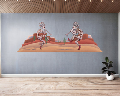 Kokopelli Wall Decal, Southwestern Native American Art, Removable Vinyl Sticker, Easy-to-Apply Room Decoration, Indigenous Wall Mural