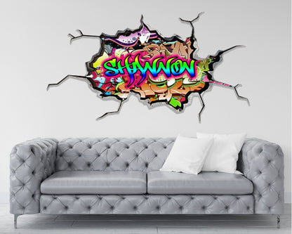 GRAFFITI WALL ART, Custom Art Decal, Personalized Name Wall Decal, Gift For Kids, Graffiti Wall Decal, Custom Name Sticker, Room Decor