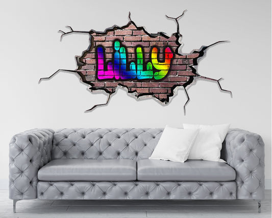 GRAFFITI WALL DECOR: Custom Art Decal, Personalized Name Wall Sticker, Urban Wall Decal, Perfect Gift for Kids, Unique Custom Name Design