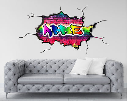 GRAFFITI WALL ART - Personalized Name Decal, Custom Art Sticker, Gift for Kids, Room Decor, Unique Custom Name Graffiti Design