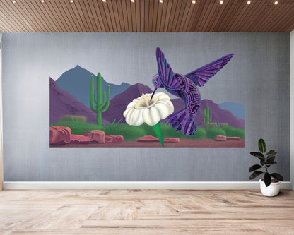 Hummingbird Wall Decal - Removable Vinyl Sticker for Bird Room Decor, Nursery Wall Art, Wildlife Mural, Vinyl Kids Room Decor