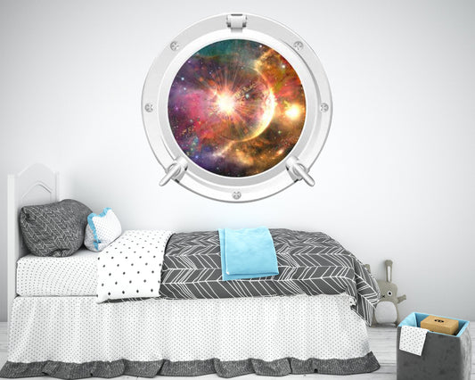 Space Theme Decor, Planet View Vinyl, Cosmic Room Accent, Celestial Design Wall Decal, Stellar Interior Touch, Universe Wall Adhesive