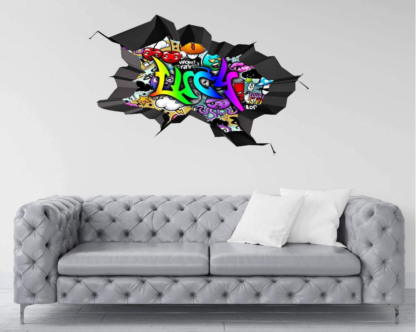 PERSONALIZED WALL DECAL, Custom Name Graffiti Decal, Vinyl Sticker, 3D Kids Room Art Decor, Wall Mural, Removable Decoration, Name Label