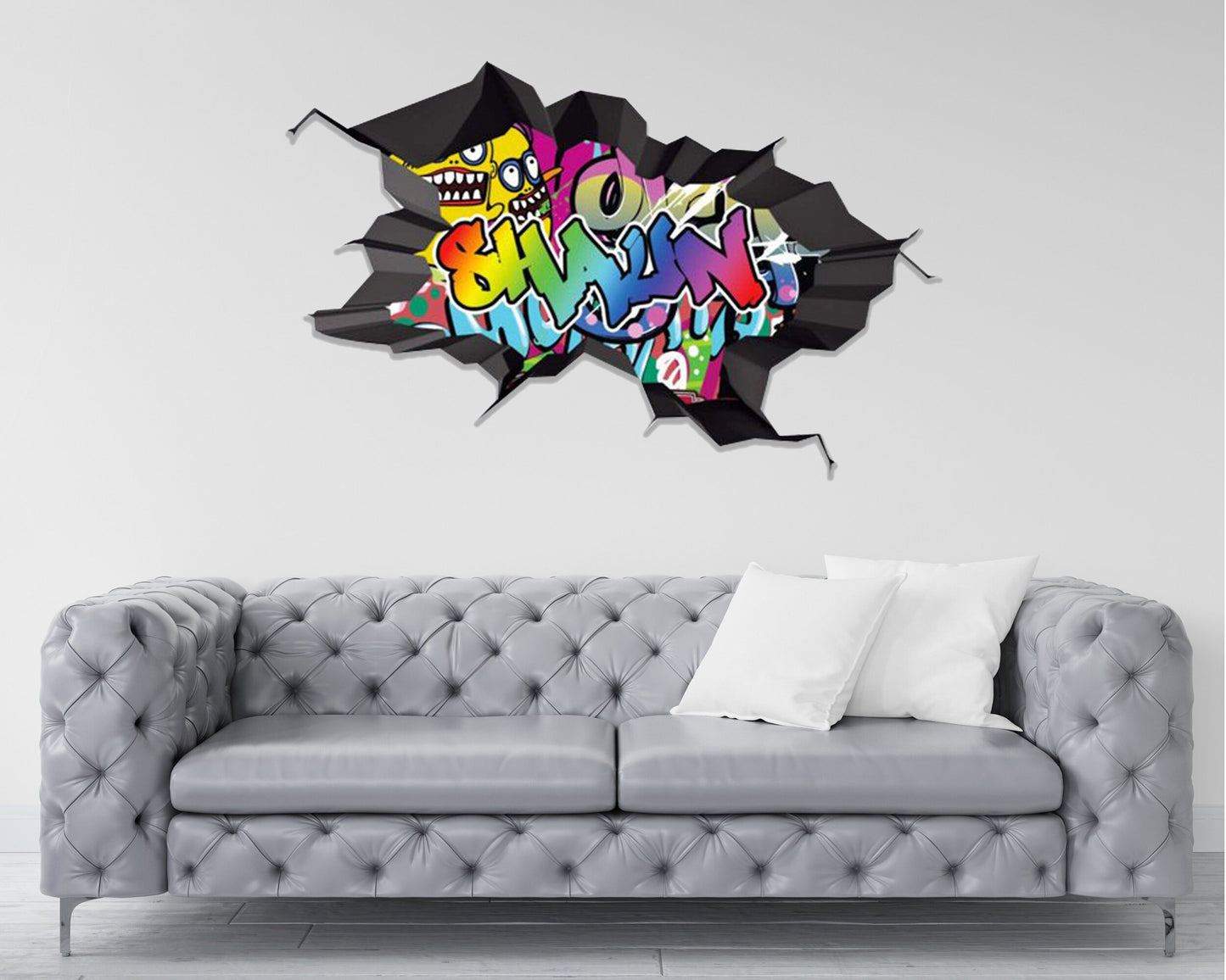 Personalized Graffiti Wall Mural, Custom Name Vinyl Decal, Home Decor Art, Removable Stickers, Personalized Gift, Custom Name Wall Art