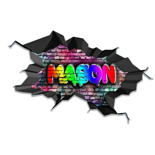 GRAFFITI WALL DECOR, Custom Art Decal, Personazlied Name Wall Decal, 3BattySisters Wall Decal, Gift For Kids, Custom Name Wall Sticker