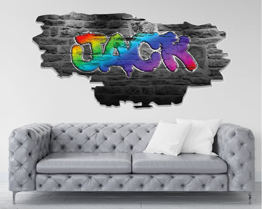 Custom Graffiti Name Wall Art Decal - Personalized Street Art Decor - Unique Urban Home Decoration - Removable Vinyl Sticker