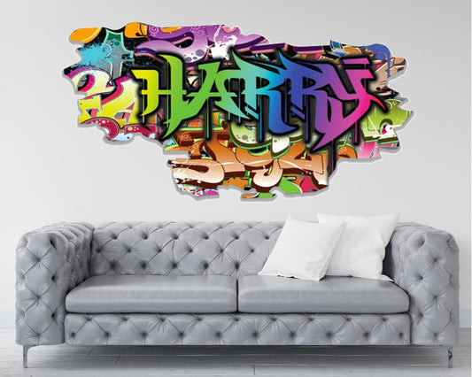 GRAFFITI WALL DECOR, Custom Art Decal, Personazlied Name Wall Decal, Graffiti Wall Art, Gift For Kids, Custom Name Wall Sticker, Room Decor