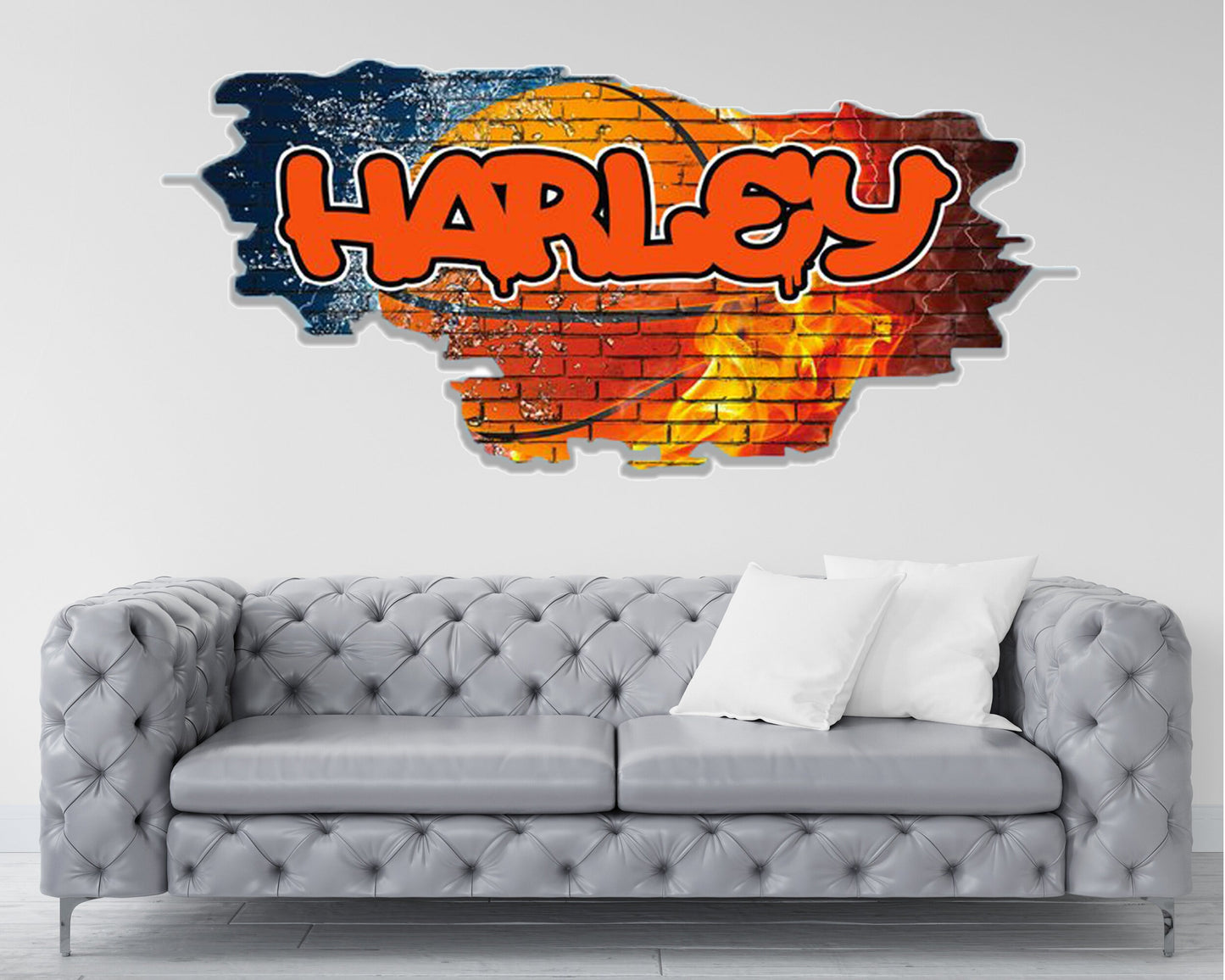 Personalized Basketball Wall Decal, Custom Wall Art, Personalized Sports Decal, Custom Vinyl Decal, Name Sticker, Boys Room Decor