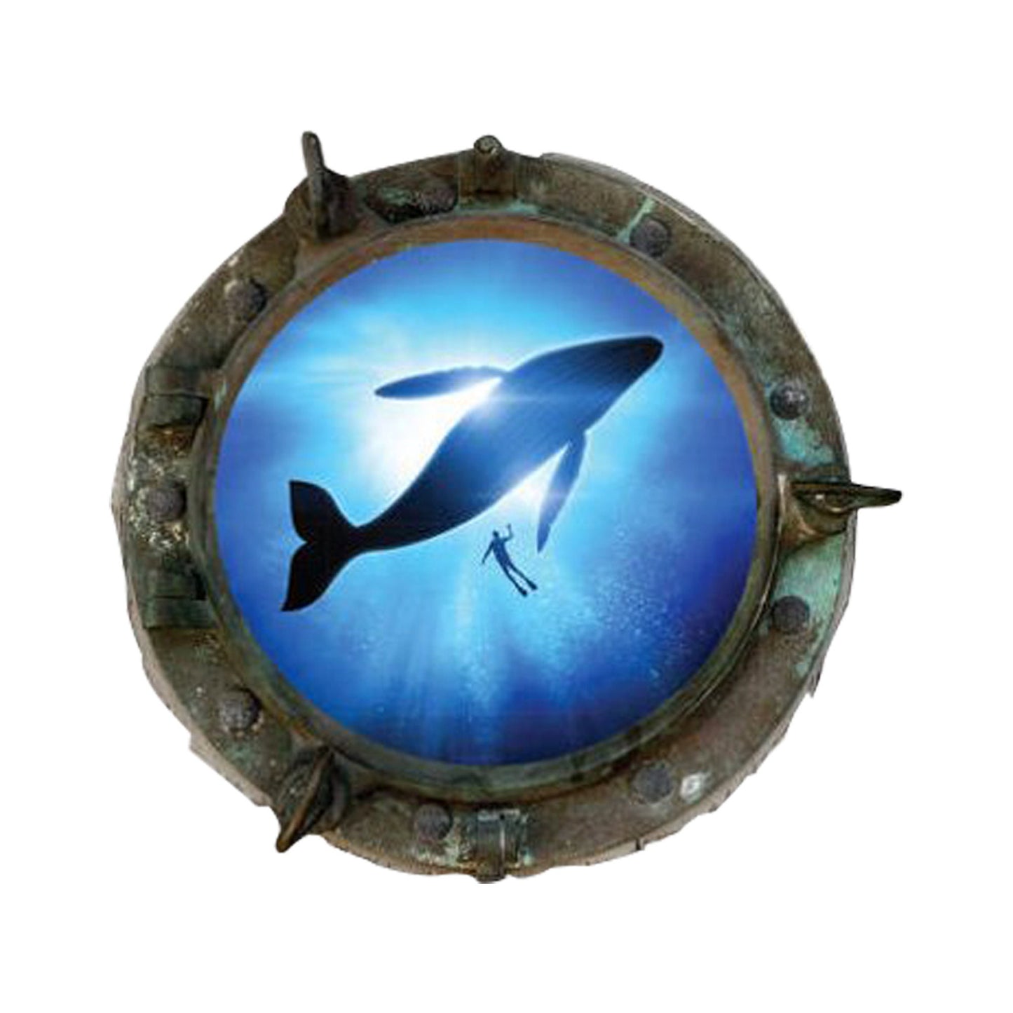 Whale Porthole Wall Decal - Ocean Window Sticker - Kids Room Decor - Removable Underwater Art - Peel and Stick Mural